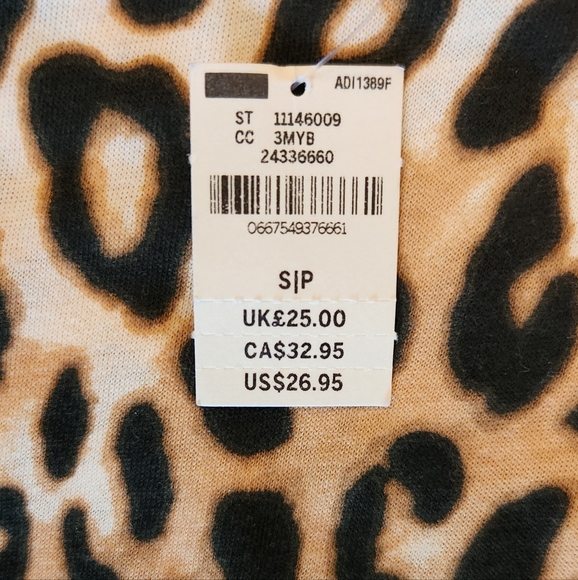 Victoria's Secret Pink Leopard Print T-Shirt Splits On The Side Size Small - Picture 9 of 9